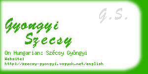 gyongyi szecsy business card