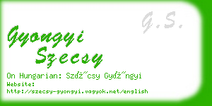 gyongyi szecsy business card